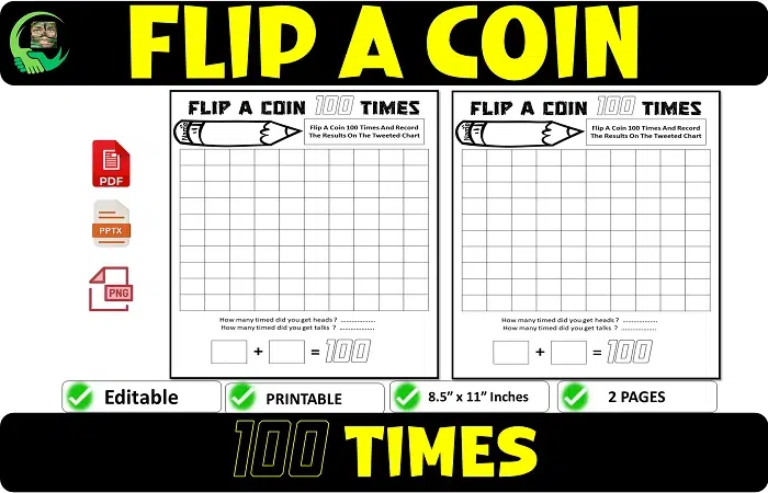 Flip a Coin 100 Times Copy Paste flip a coin 100 times