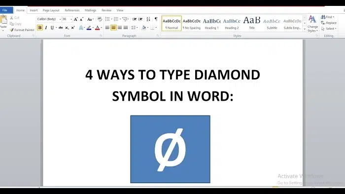 How to Insert the Dia Symbol in Software